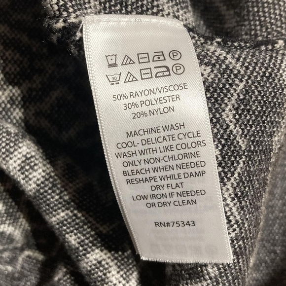 Joie Black White Fair Isle High Mock Neck Long Sleeve Pullover Sweater Sz Small - Picture 7 of 7